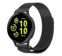 CeiLarv Metal Watch Band for Garmin Vivoactive 6/Vivoactive 5/Approach S44 S50/Forerunner 570 42mm/Forerunner 165/Amazfit Active 2 Band Stainless Steel Magnetic Breathable 20mm Strap - Black