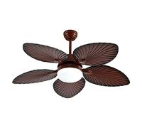 Ceilifans, Fan Lights, 52 inch Tropical Ceilifan with Light and Remote Control Indoor Outdoor Led Fan Light Oil Brushed Bronze 5 Palm Leaf Damp Rated for Liviroom Bedroom Diniroom Fan