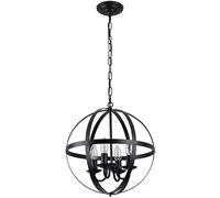 ceiling 4-Flames Industrial Retro Earth Pendant Lights, Classic Wire Cage Hanging Light, E14 Candle Holder Suspension Lamp,Chandelier