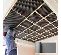 Ceiling Acoustic Panels Art Decorative Sound Absorbing Wall Panel, Peel and Stick Noise Cancelling Wall Cladding, Game Room Bedroom Basement Wall Pad(Gray)