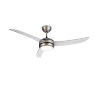 Ceiling Air fan Light Remote Control 52" 3 Blade Room refresher home Lamp Silver