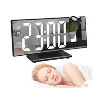 Ceiling Alarm Projection - Turn Off Mirror for Makeup with Memory, Silent Projection Alarm for Bedroom, C | Multifunctional Clock Projector with 8 Inch LED Screen