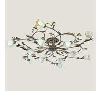 ceiling American Retro Ceiling Lamp,Creative Flower-Shaped Led Pastoral Luxury Chandelier,10 Heads European Living Room Light,for Bedroom French Lighting/12 Heads