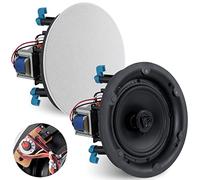 Ceiling and Wall Mount Speaker - 8ââ‚¬ 2-Way 70V Audio Stereo Sound Subwoofer Sound with Dome Tweeter, 600 Watts, in-Wall & in-Ceiling Flush Mount for Home Surround System - Pyle PDIC8LT (White)