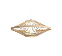Ceiling Bamboo Pendant Lamp, Hand-Woven Rattan, E27 Single Head Hanging Light, Lighting Fixture for Bar Club Decoration, Adjustable Height