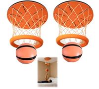Ceiling Basketball Hoop, Hanging Indoor Basketball Hoop with Sandbag Balls Mini Basketballs Game for Bedroom Stress-Relieving Toy Basketballs Goal for Adults and Kids 2pcs