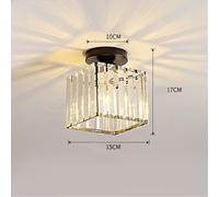 (Ceiling - Black Square) Chandelier Style Modern Ceiling Light Shade Droplet Pendant Acrylic Crystal Bead