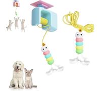 Ceiling Cat Teaser, Ceiling Cat Teaser, Smart Auto Bounce with Self Adhesive Suction Cup Door Ceiling Hanging Interactive Toys for Indoor,Blue
