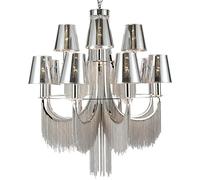 ceiling Ceiling Lamp, Europe Tassel PVC Shades Chrome Metal Pendant Chandelier Led Indoor Lighting
