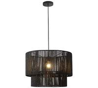 ceiling Chandelier Industrial Weave Rope Chandelier Drum Rustic Farmhouse Pendant Light Retro Hemp Rope Rattan Hanging Ceiling Lighting Fixture for Bedroom Loft Kitchen Coffee Shop Living Room (Color