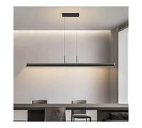 ceiling Chandelier LED Line Long Chandelier Kitchen Island Linear Pendant Light Minimalist Wood Hanging Lamp Dimmable LED Lighting Fixture for Kitchen Island Dining Living Room Bar Office (Size