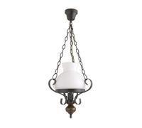 Ceiling Chandelier Single Hanging Lamp Retro Vintage E27 60W Petronel Glass Wood