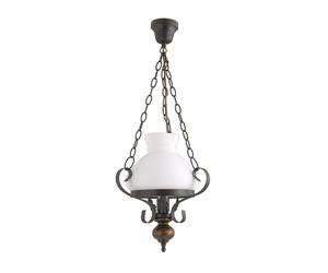 Ceiling Chandelier Single Hanging Lamp Retro Vintage E27 60W Petronel Glass Wood