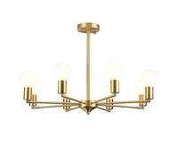 ceiling Concise All Copper Chandelier,E27,Creative Fashion Lig,Living Room Bedroom Lamp Study Lamp-Copper 10 Head