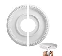 Ceiling Cover Plate, Round Ceiling Light Covers, Round Panel PU Inner Diameter 3.9in Outer 12.4in for Basement Utilities School Facilities Theater Room Plumbing Wall Hole