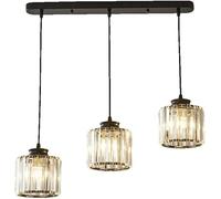 ceiling Crystal Chandelier with Luxury Clear Hanging Shade E27 Drop Ceiling Light Fixture for Kitchen Island Living and Dining Room
