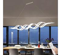 ceiling Cube Dimmable LED Pendant Light Fixture for Dining Room Office Livingroom Contemporary Geometric Chandelier with 6 Lights in Black and White 80x42x70cm)