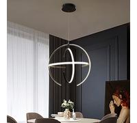 ceiling Cube Dimmable LED Pendant Light Fixture for Dining Room Office Livingroom Contemporary Geometric Chandelier with 6 Lights in Black and White 80x42x70cm)
