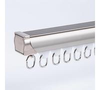 Ceiling Curtain Rail, Aluminum Curtain Track, Wall or Ceiling Mounted, Room Divider Curtain Rod, Adjustable 1-6M Grey (2.4m, 2 x 1.2m) for Home Decor