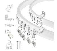 Ceiling Curtain Rail Flexible Bending, Wall Mounted Curved Curtain Rail 20m Ceiling Rail Set for Bay Windows, Room Partition