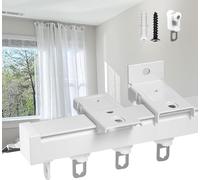 Ceiling Curtain Rail for Indoor/Outdoor White/Black Sliding Curtain Track Room Divider Curtain Rod Top/Side Mounting Versatile Curtain System for Camps and Homes