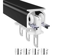 Ceiling Curtain Rail for Room Divider & Shower Curtains Adjustable 220-460 cm Stylish Black & White Ideal for Bay Windows & RVs - Perfect for Home Decor
