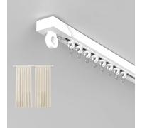 Ceiling Curtain Rod 100 400cm No Drill Adhesive Curtain Pole for & Rooms Self Adhesive Top Mount Rod (3.4m/11.15ft) Easy Installation Design