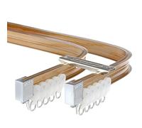 Ceiling Curtain Rods | Wall Mount Flexible Double Curtain Track 70cm-700cm | Bendable Sliding Rail Set | Bay Window Curtains Pole For L-shaped Windows(Gold,240cm/7.8ft(2 * 120cm))