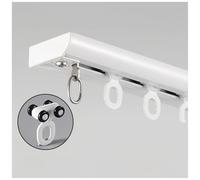 Ceiling Curtain Track 0.6m/1.96FT~6.0m/19.7FT Curtain Rail Kits ceiling-mounted curtain track rail for room dividers, privacy in open rooms(White,1.60m/5.24FT(2 * 0.8m))