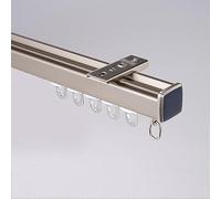 Ceiling Curtain Track 1-6m Aluminium Room Divider Rods with Silent Rollers Versatile Curtain Poles for Ceiling or Wall Mount Champagne Finish 1.2m Length