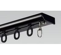 Ceiling Curtain Track 12M 10M 8M 6M 4M 2M 1M, Thick Heavy Aluminum Curtain Rails Ceiling Mount Curtain Tracks System With Roller, Room Divider Silent Curtain Rail Kit(Color:Black,Size:4.5m/14.7ft)