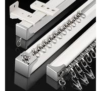 Ceiling Curtain Track, (3Ft-9Ft) Wall or Ceiling Mount Flexible Curtain Rail System, Room Divider, Aluminum Sliding Drop Ceiling Track Set for Curtains, RV, Closet