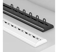 Ceiling Curtain Track, Aluminium Curtain Rail, Black,White,Heavy Duty Sliding Curtain Track Set For Office Home Bathroom Hospital Room Divider(Black,1.7M)