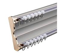 Ceiling Curtain Track, Aluminum Curtain Rails Nano Silence Track, Siamese 2 Track for Office Living Room Home Bathroom Room Divider(Grey,250cm/8.2ft)