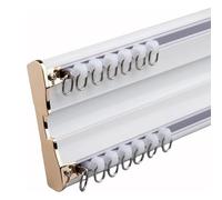 Ceiling Curtain Track, Aluminum Curtain Rails Nano Silence Track, Siamese 2 Track for Office Living Room Home Bathroom Room Divider(White,200cm/6.6ft)