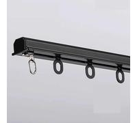 Ceiling Curtain Track Aluminum Shower Curtain Rod Hidden Sliding Rail Room Divider Track Built In Privacy Curtain Rails for Open Spaces (Black)