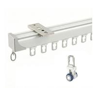 Ceiling Curtain Track，Aluminum Sliding Ceiling Curtain Rail，Silent Track with Bracket，Silent Rollers，Ceiling or Wall Mount(Top-mounted,3.7m)