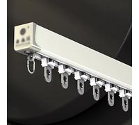 Ceiling Curtain Track Ceiling and Wall Mounted Heavy-Duty Curtains Rails Room Divider Curtains Shower RV Tracks 70-600cm/2.3-19.6ft for Living Room, Bedroom(Black-A,290cm(2 * 145cm))
