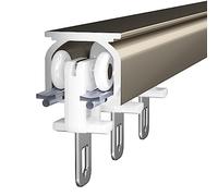 Ceiling Curtain Track, Ceiling Mounted Curtain Rail for Curtains, Aluminum Ceiling Track for Curtain Rail Ceiling Wall Mount, Heavy Duty Sliding Curtain Track System Set for RV (Color : Champagne (Si