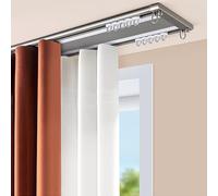 Ceiling Curtain Track Curtain Conjoined Double Track Aluminium Rail Bedroom Sliding Rails for Room Divider Living Room Wardrobe RV(Champagne,8.9ft)