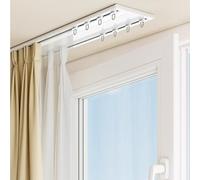 Ceiling Curtain Track Curtain Conjoined Double Track Aluminium Rail Bedroom Sliding Rails for Room Divider Living Room Wardrobe RV(White,430cm)