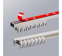 Ceiling Curtain Track Curtain Track Set Wall Mounted Self Adhesive Curtain Rod Ceiling Track for Curtains-Room Divider Curtains Rails Aluminium For Living Room Bedroom Drop Ceiling Shower(White - Top,