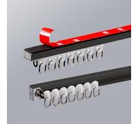 Ceiling Curtain Track Curtain Track Set Wall Mounted Self Adhesive Curtain Rod Ceiling Track for Curtains-Room Divider Curtains Rails Aluminium For Living Room Bedroom Drop Ceiling Shower(Black - Side