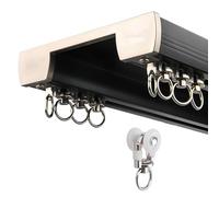 Ceiling Curtain Track - Double Rail Sliding System with Mute Rollers for Curtains, Drapes, and Room Dividers - Ceiling Mounted - Easy Installation