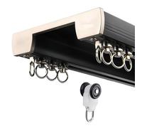 Ceiling Curtain Track - Double Rail Sliding System with Mute Rollers for Curtains, Drapes, and Room Dividers - Ceiling Mounted - Easy Installation