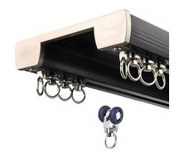 Ceiling Curtain Track - Double Rail Sliding System with Mute Rollers for Curtains, Drapes, and Room Dividers - Ceiling Mounted - Easy Installation