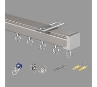 Ceiling Curtain Track, Easy Glide Drapery Rod, 1/1.5/2/2.5m Adjustable Curtain Rail for Living Room, Bedroom, Bathroom - Champagne Finish, 1.4m/4.6ft Length