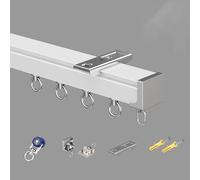 Ceiling Curtain Track, Easy Glide Rod, 1/1.5/2/2.5m Curtain Rail for Living Room, Bedroom, Bathroom - White, 2m/6.56ft, Perfect for Home Decor.