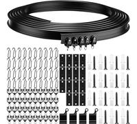 Ceiling Curtain Track Flexible Bendable 3 m,Curtain Track Ceiling Wall Mount Black Curved Heavy Duty RV Sliding Curtain Rail System Room Divider,Ceiling Track for Curtains