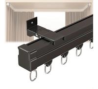 Ceiling Curtain Track, Flexible Bendable Curved Curtain Rail Wall Mount Sliding Ceiling Track System Set For Bay Window, Room Divider(Side b,4.9m/16ft)